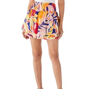 Rafaella Ella Tropical Floral Skort Shorts Skirt Pull On Elastic Size 2X New